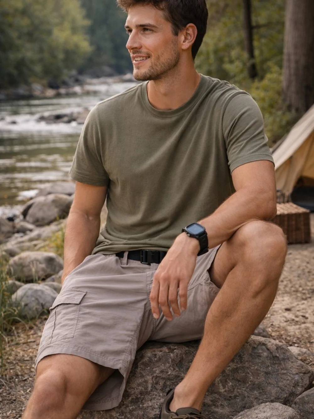 The North Face Cargo Shorts Mens L Belted Hiking Outdoor Nylon